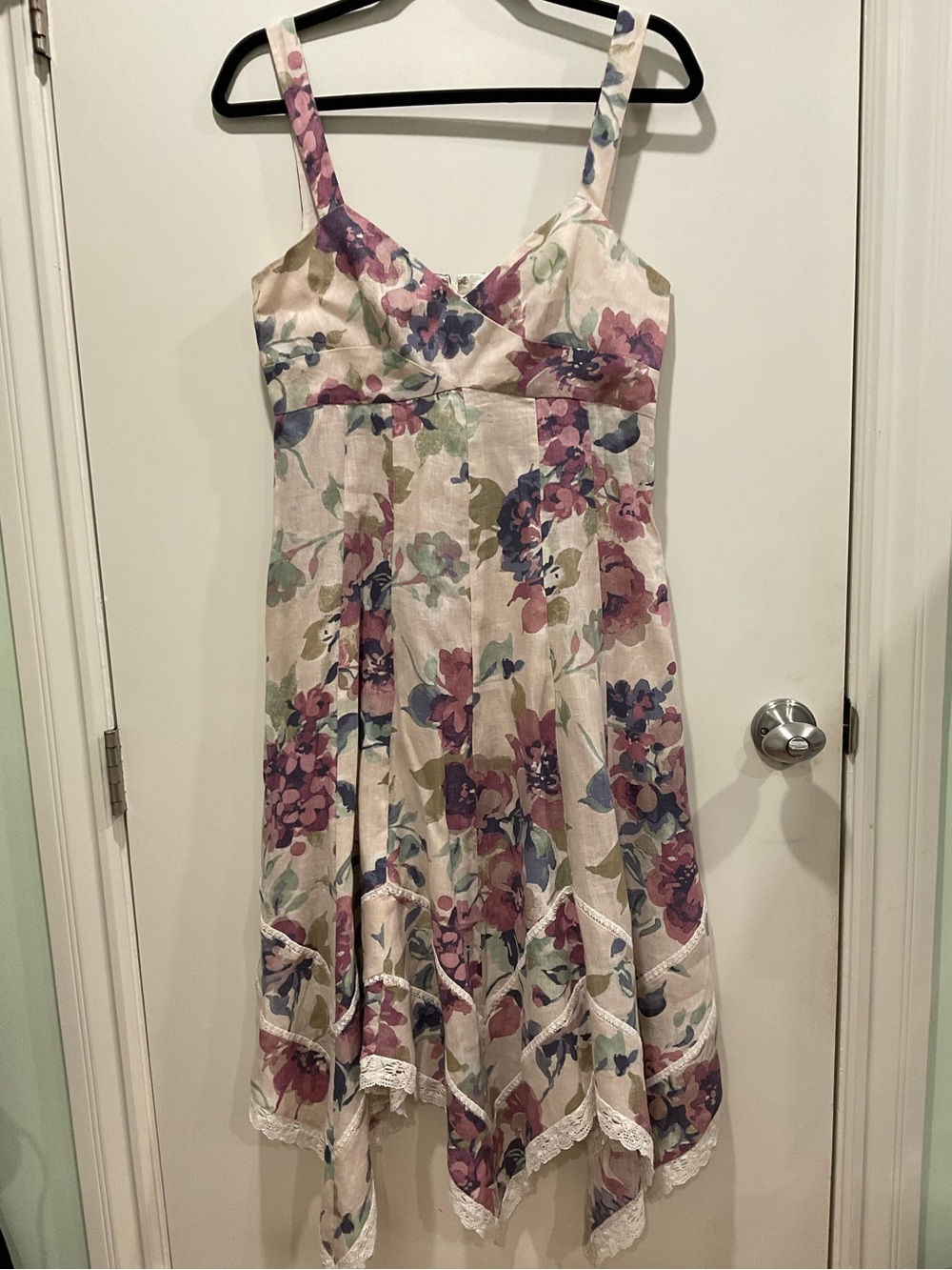 Ralph Lauren Cream Dress with Purple and Pink Floral Print